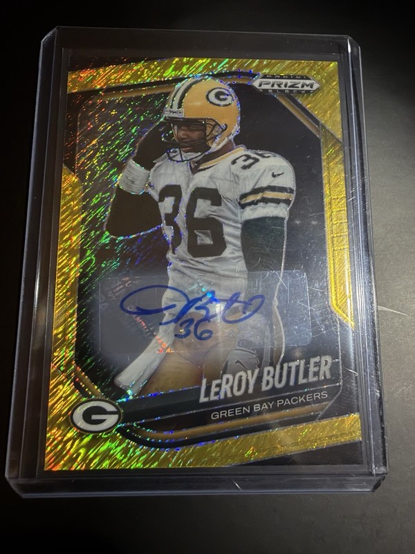 Prizm Black 2025 LeRoy Butler Jersey Autograph FOTL Gold Shimmer 6 /10 Packers