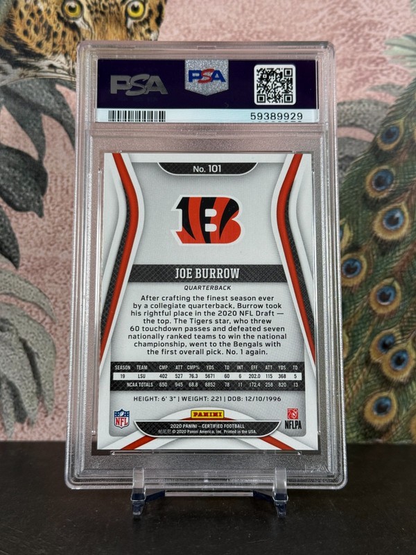 2020 Panini Certified Joe Burrow PSA 9 Rookie /399 #201 - POP 40 - RareCo view 2