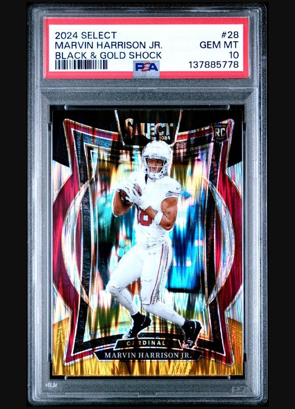 2024 PANINI SELECT BLACK & GOLD SHOCK #219 MARVIN HARRISON JR. PSA 10 ⭐ (Pop 5)⭐