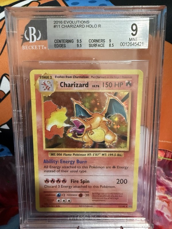 Pokémon TCG Charizard Evolutions 11/108 Holo Rare BGS 9 Graded