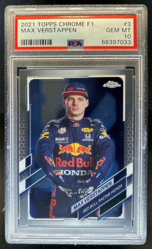 MAX VERSTAPPEN Red Bull F1 World Champion 2021 Topps Chrome F1 #3 PSA 10🔴⭐️🏁