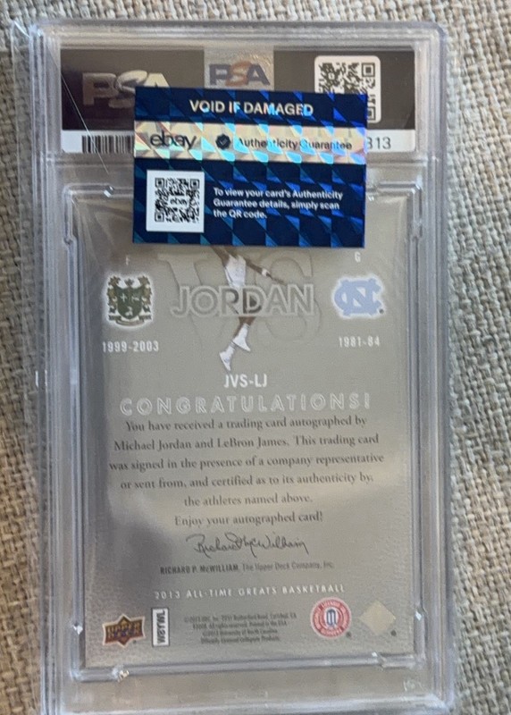 2013 UD All-Time Greats Lebron James Michael Jordan Vs Signatures 🔥 PSA 10 AUTO view 2