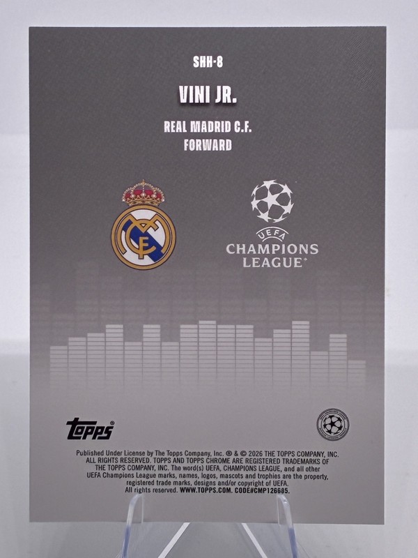 2025-26 Topps Chrome UEFA CLUB COMPETITIONS #SHH-8 Vinicius Jr Silenced view 2