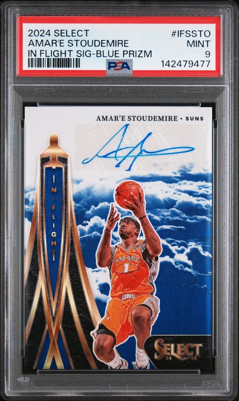 Amar'e Stoudemire 2024-25 Select In Flight Auto Blue SP #/49 PSA 9 #IFS-STO