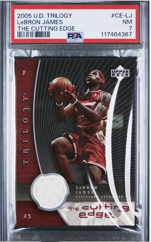 UPPER DECK LEBRON JAMES THE CUTTING EDGE GAME WORN PATCH JERSEY RELIC GRADED PSA