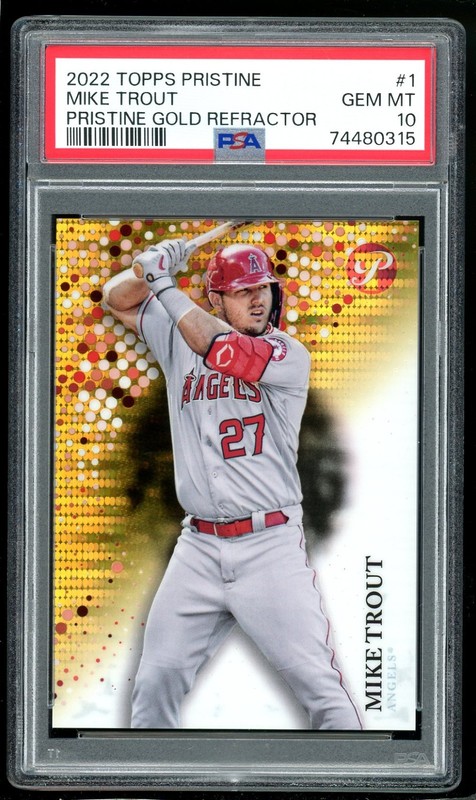 2022 Topps Pristine Gold Refractor #1 Mike Trout Angels 15/50 PSA 10 GEM MINT