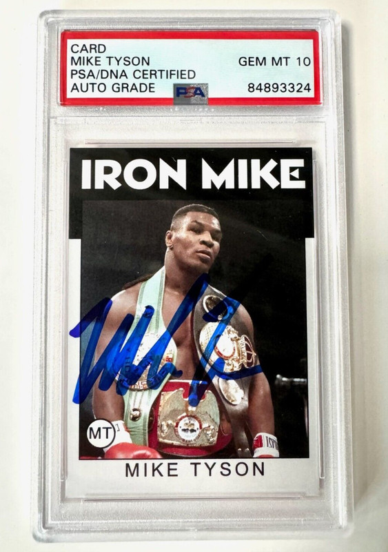 Iron Mike Tyson Autographed  Set Card  PSA/DNA GEM MINT 10 AUTO