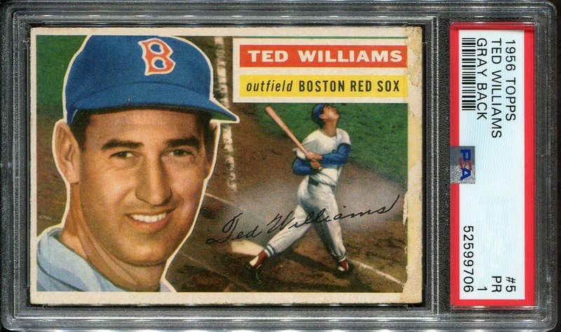 1956 Topps #5 Ted Williams PSA 1 HOF Boston Red Sox