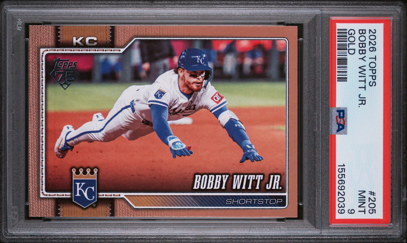 BOBBY WITT JR. GOLD /2026 KANSAS CITY ROYALS 2026 TOPPS SERIES 1 PSA 9 MINT