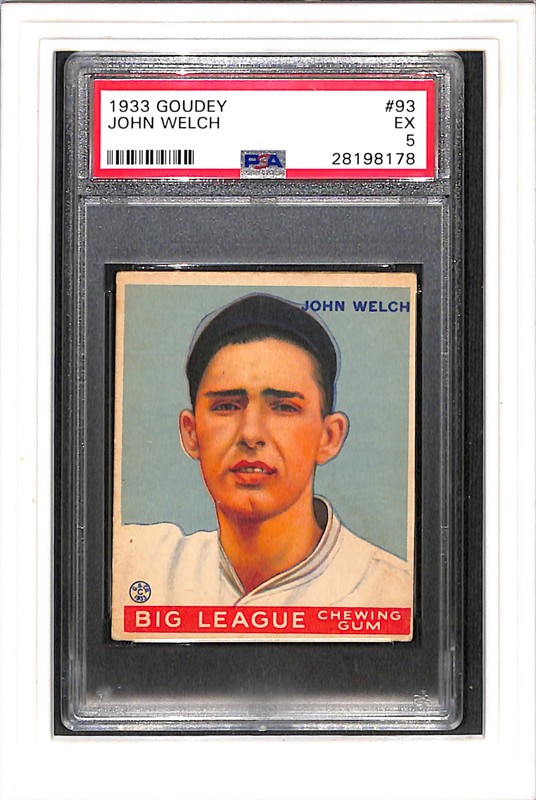 1933 Goudey #93 John Welch PSA 5 SN 28198178