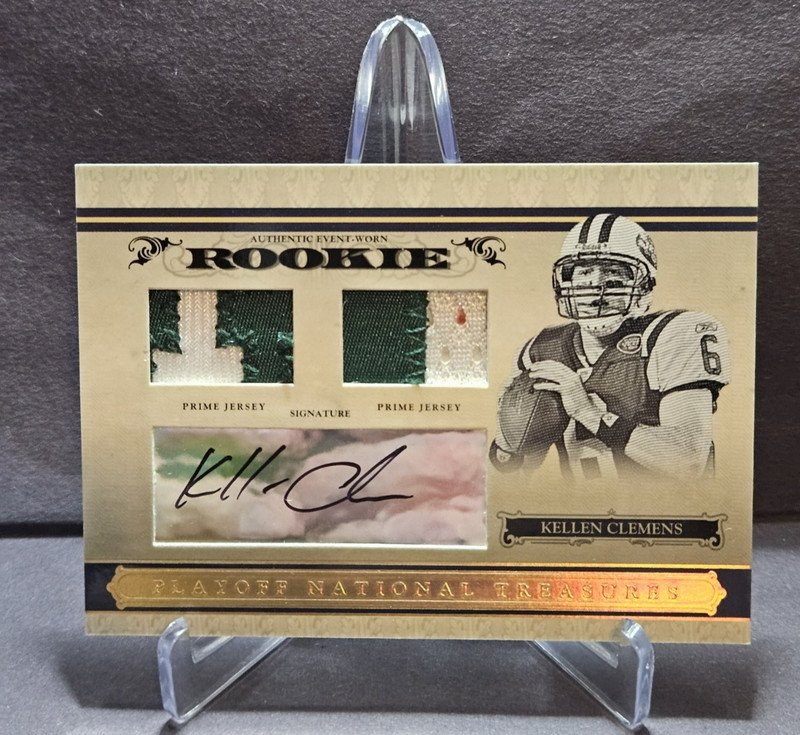 2006 Playoff National Treasures Kellen Clemens #127 Patch Gold Auto /30 Jets
