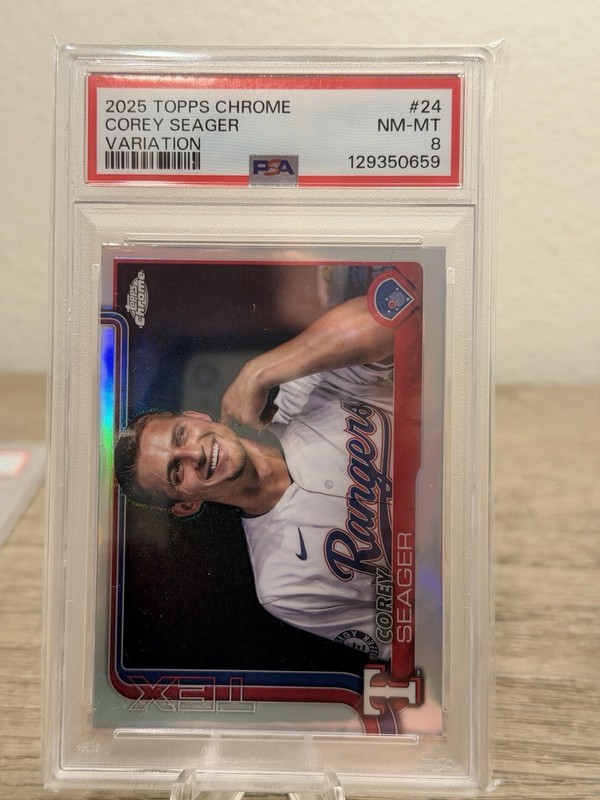 2025 Topps Chrome Image Variation Corey Seager #24 Refractor PSA 8 Rangers 🔥