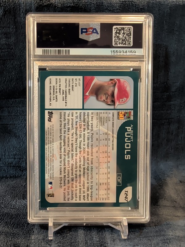 2001 Topps Traded Rookies Albert Pujols #T247 (RC) PSA 6 EX-MT view 2
