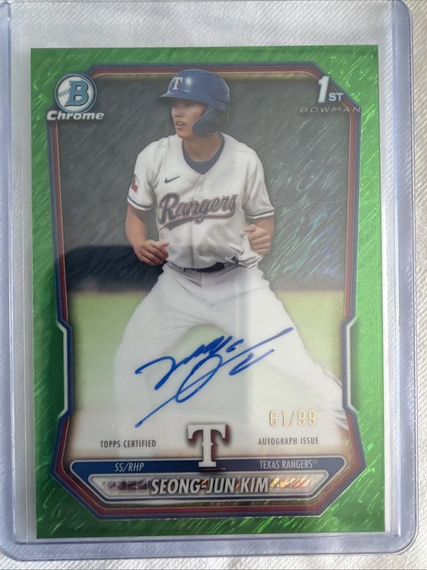 2026 Bowman  #CPA-SK Seong-Jun Kim /99 1st Green Shimmer Auto “Korean Ohtani”