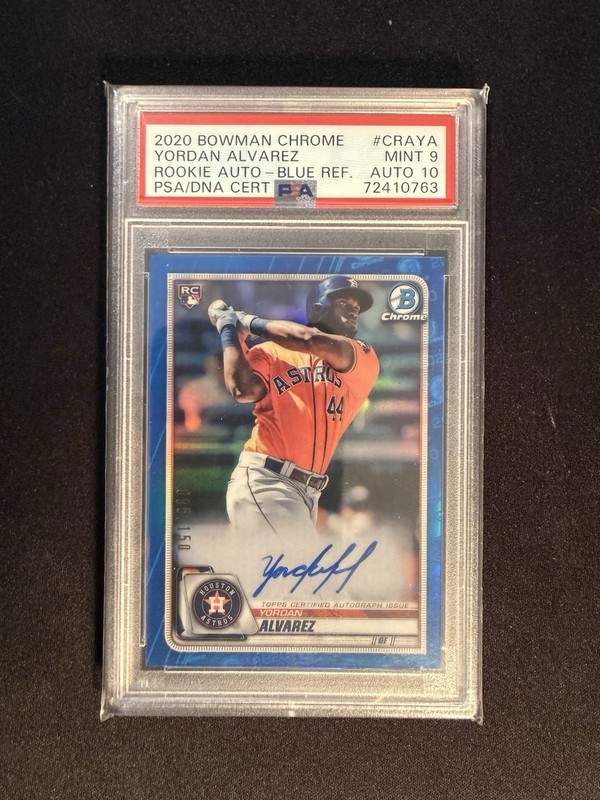 Yordan Alvarez Rookie Auto PSA 9 Auto 10 2022 Bowman Blue /150 Astros