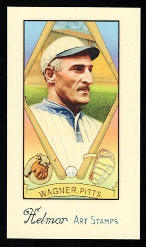 HONUS WAGNER -Rare HELMAR Art Stamp UNPERFORATED PROOF 1.5" x 2.5" Card