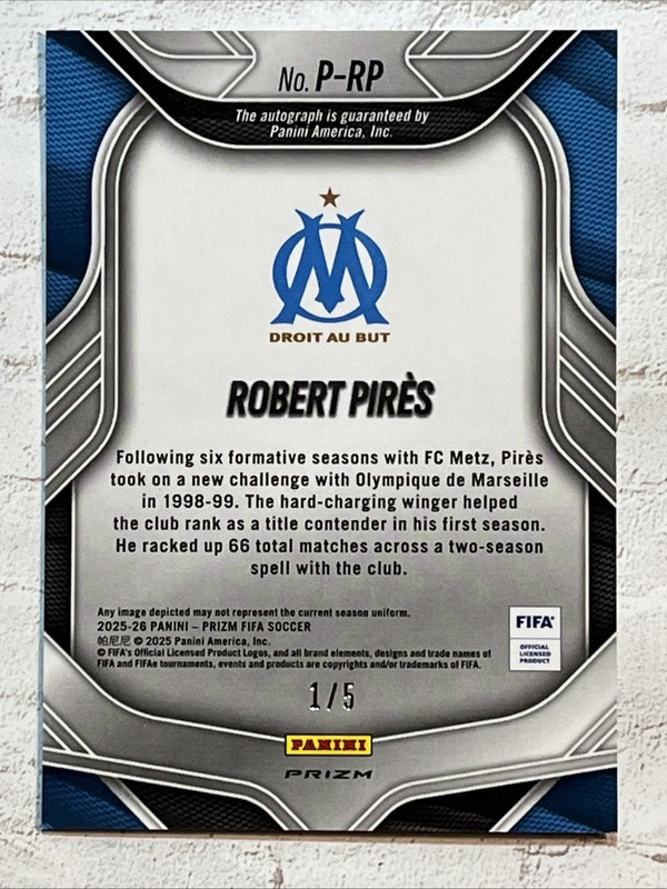 2025-26 •Robert Pirės• 1/5, GOLD AUTO! FIRST PRINT! Prizm FIFA #P-RP view 2