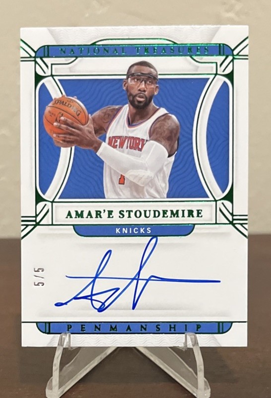 2021-22 National Treasures -Amar’e Stoudemire Penmanship On Card Auto #5/5 NM MT