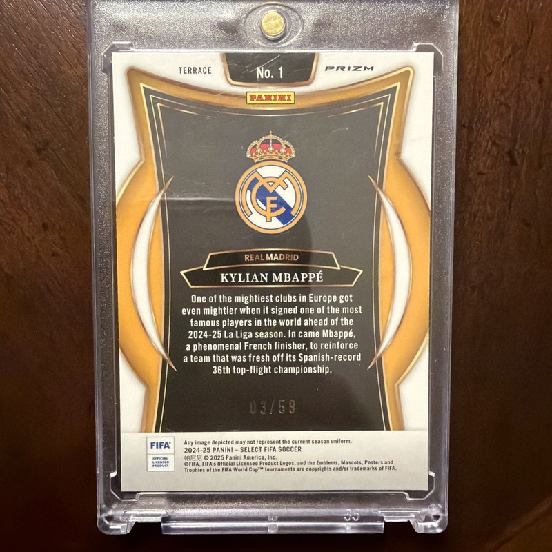 2024-25 Panini Select Fifa - Terrace Kylian Mbappe #1 Red /59 view 2