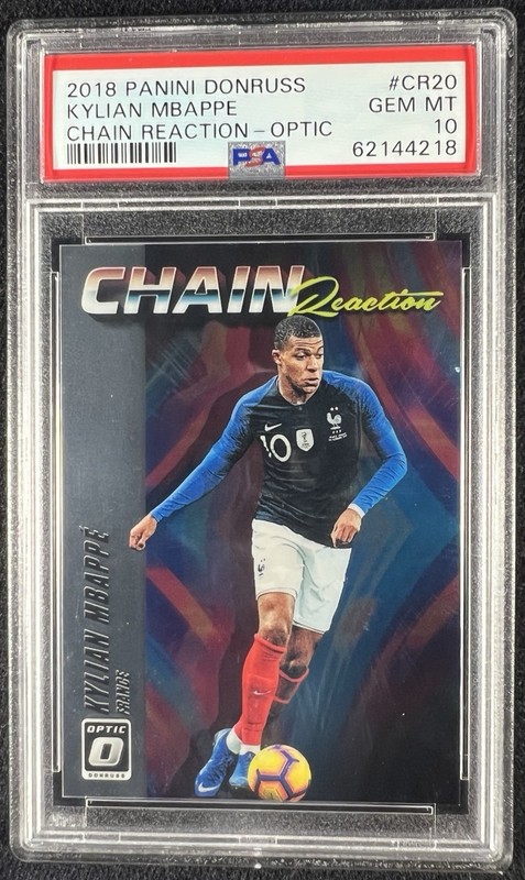 KYLIAN MBAPPE 2018-19 PANINI DONRUSS OPTIC CHAIN REACTION #CR20 PSA 10 - POP 13!