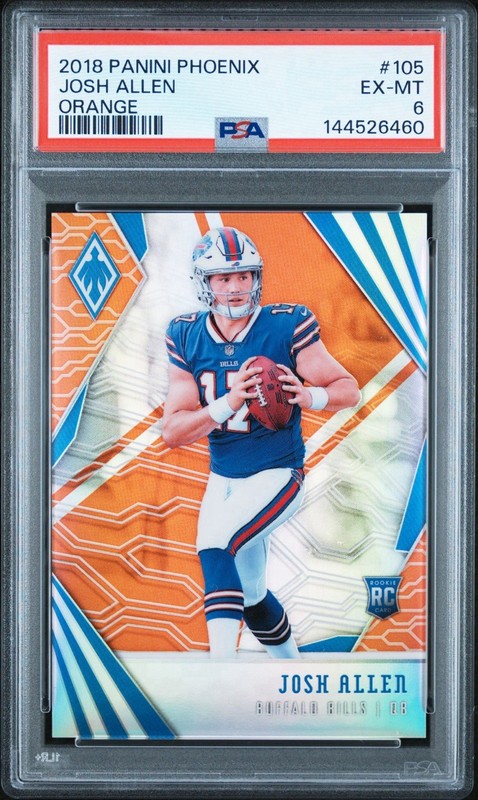 2018 Panini Phoenix Orange Rookies Josh Allen #105 (RC) /99 POP 1 EX-MT 6