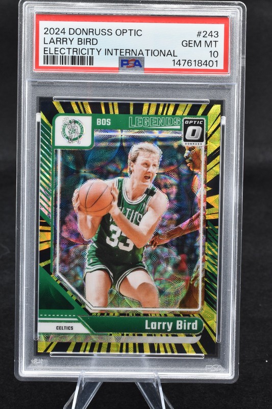 2024 Donruss Optic Larry Bird /75 Electricity International #243 Celtics PSA 10
