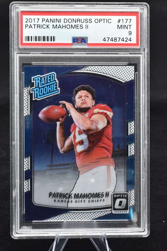 2017 Panini Donruss Optic Patrick Mahomes II RC Rated Rookie #177 Chiefs PSA 9