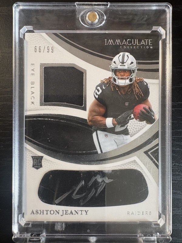 2025 Panini Immaculate Ashton Jeanty Eyeblack Rookie Patch Auto RPA /99 (RC,AU)