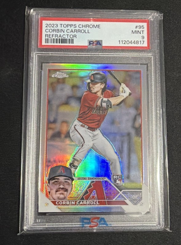 Corbin Carroll 2023 Topps Chrome Refractor PSA 9 Arizona Diamondbacks