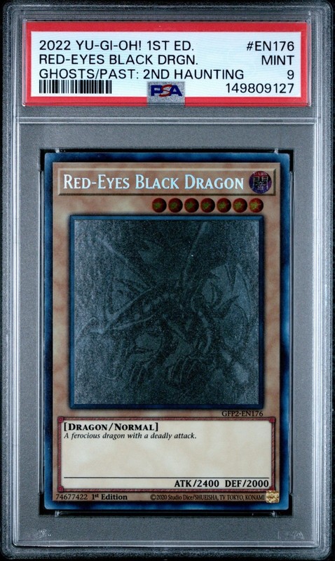 Yugioh PSA 9 Red-Eyes Black Dragon GFP2-EN176 Ghost Rare CLEAN