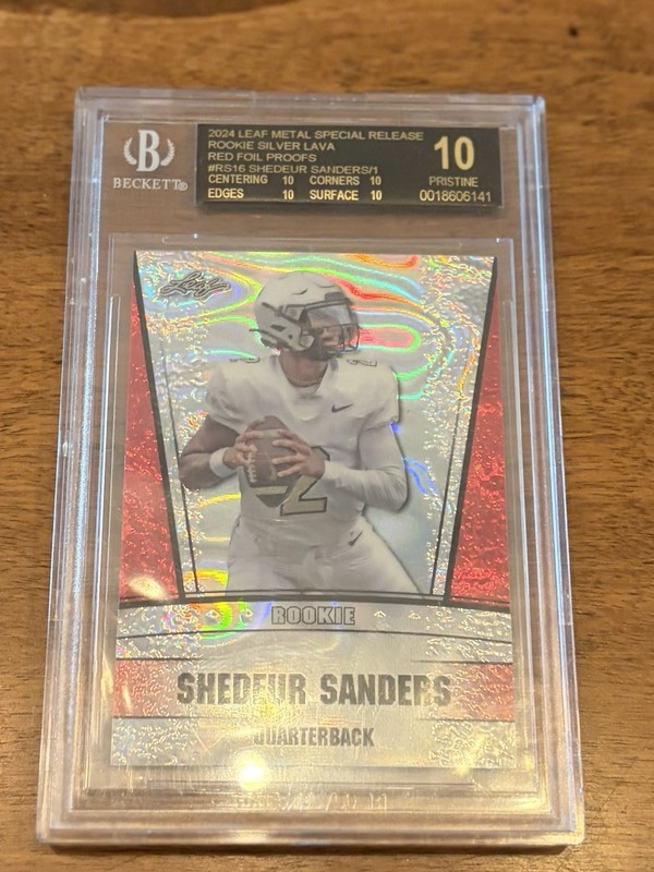 2024 Leaf Metal Red Foil Shedeur Sanders RC 1/1 Beckett Black Label Hot Pack!