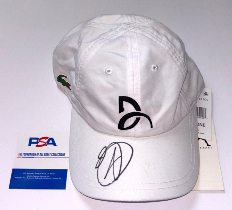 NOVAK DJOKOVIC SIGNED OFFICIAL LACOSTE HAT CAP TENNIS CHAMPION GOAT ICON ND2 PSA