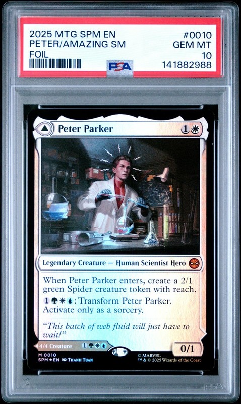 2025 MAGIC THE GATHERING MARVEL'S SPIDER-MAN #10 PETER/AMAZING FOIL PSA 10