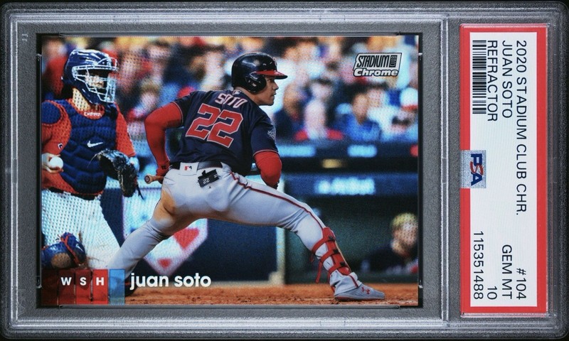 2020 STADIUM CLUB CHROME REFRACTOR #104 JUAN SOTO PSA 10 SOTO SHUFFLE