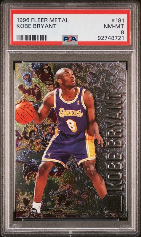 1996 Fleer Metal Kobe Bryant RC #181 PSA 8 NM-MT Los Angeles Lakers 
