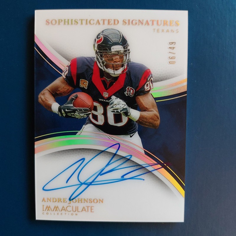ANDRE JOHNSON 2025 PANINI IMMACULATE *On Card* AUTO #/49 (HOUSTON TEXANS LEGEND)