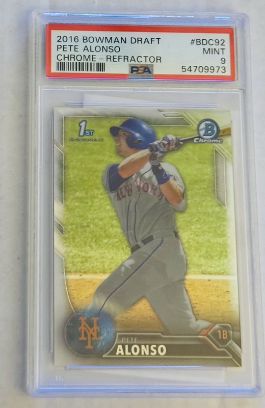 2016 Bowman Draft Chrome Refractor Pete Alonso #BDC92 PSA 9 view 1
