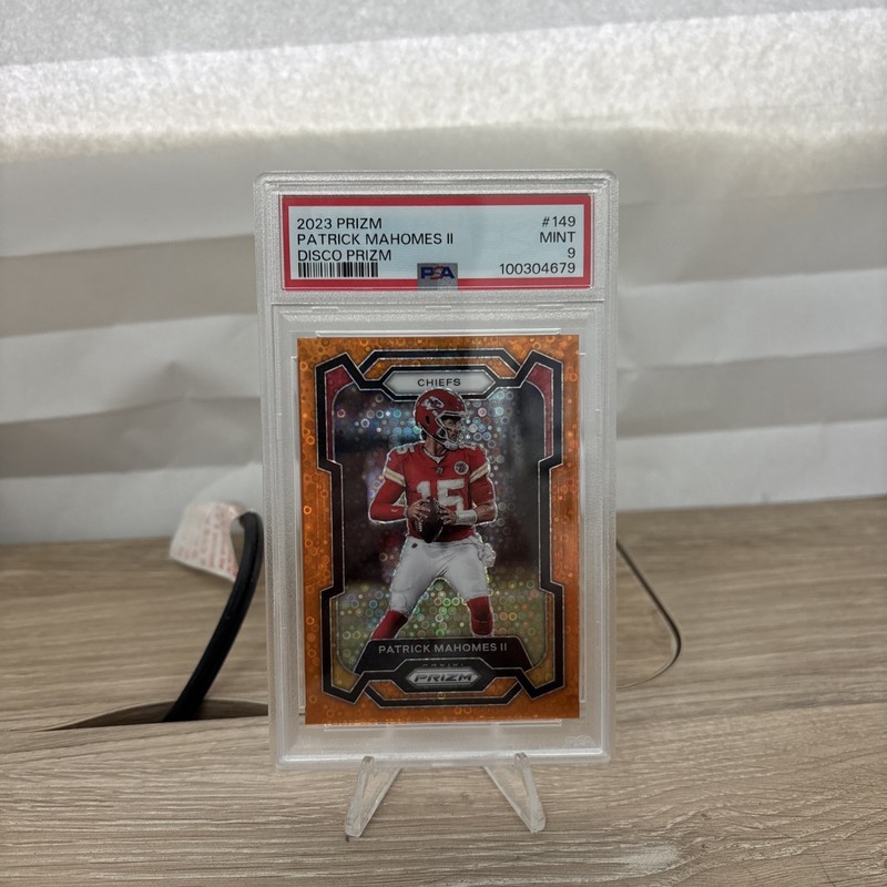 2023 Panini Prizm Patrick Mahomes II #149 Orange Disco PSA 9  Chiefs
