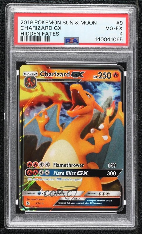 Charizard GX Pokémon Sun & Moon Hidden Fates PSA 4