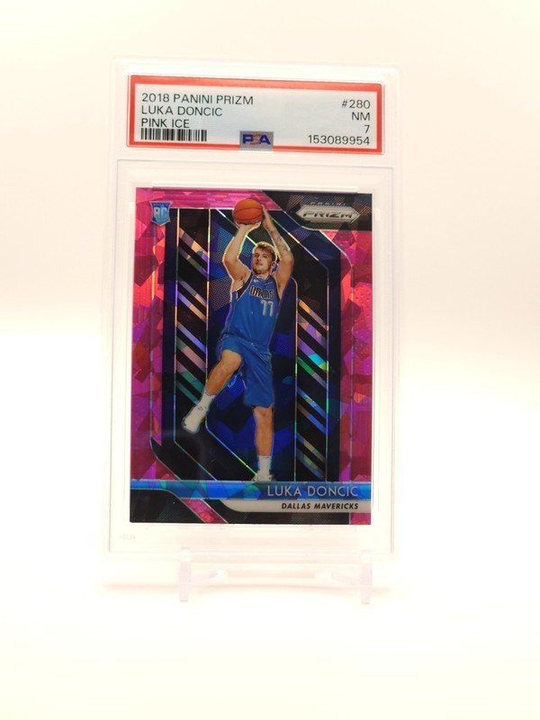 2018-19 Panini Prizm Luka Doncic #280 Pink Cracked Ice Rookie RC PSA 7 MVP 🔥