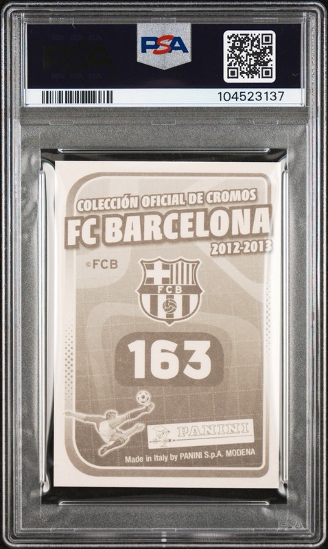 LIONEL MESSI FC Barcelona 2012-13  Autografo PSA 10 Panini Stickers Auto Mint view 2