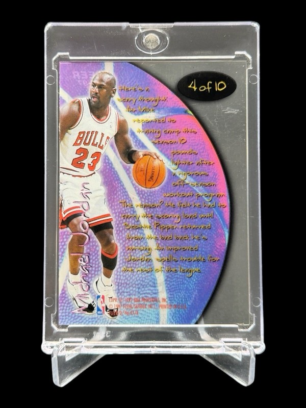 1996/97 Fleer MICHAEL JORDAN “TOTAL O” SSP INSERT ACETATE 4 OF 10🔥ULTRA RARE🔥 view 2