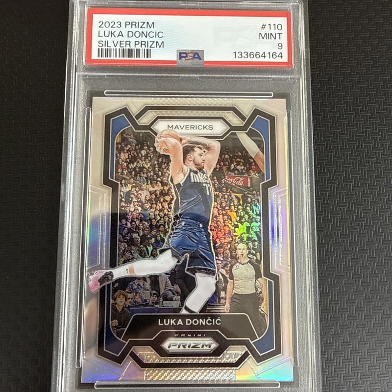 2023-24 Panini Prizm LUKA DONCIC Silver Prizm SP Dallas Mavericks Lakers PSA 9