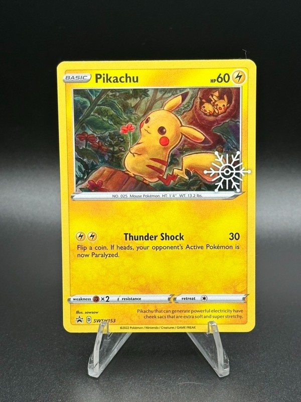 HEAD SWIRL 🌀💫 Pikachu SWSH153 Advent 2022 Promo Snowflake Pokemon Card