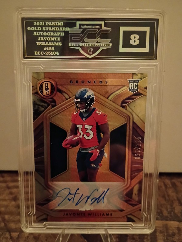 Javonte Williams 2021 Contenders Optic Green Pulsar Auto /25 RC PSA 9