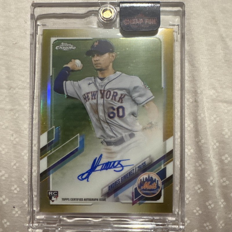2021 Topps Chrome Baseball-Andres Gimenez RC #RA-AG-Gold Auto /50