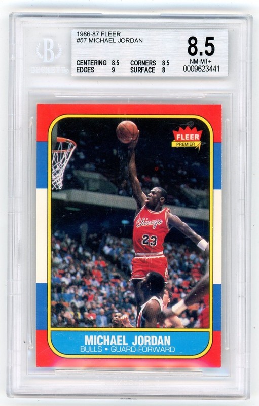 1986 Fleer Michael Jordan Rookie RC #57 Bulls BGS 8.5