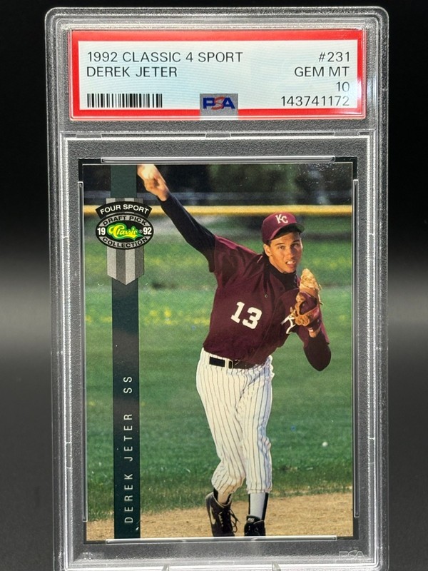 1992 Classic Four Sport Draft Pick Collection - Derek Jeter #231 (RC) PSA 10