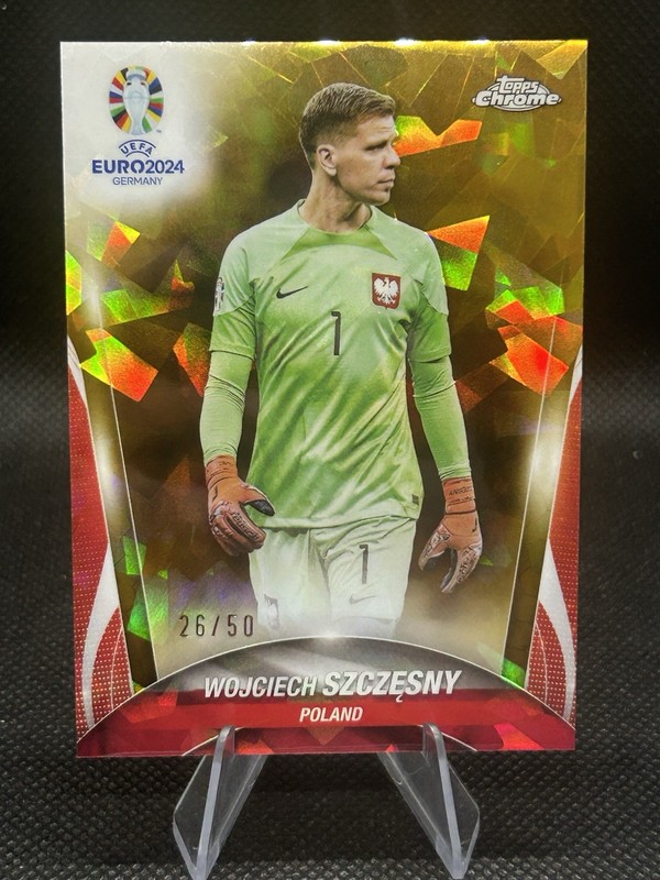 2024 Topps Chrome UEFA Euro Wojciech Szczesny Gold Refractor /50 Poland