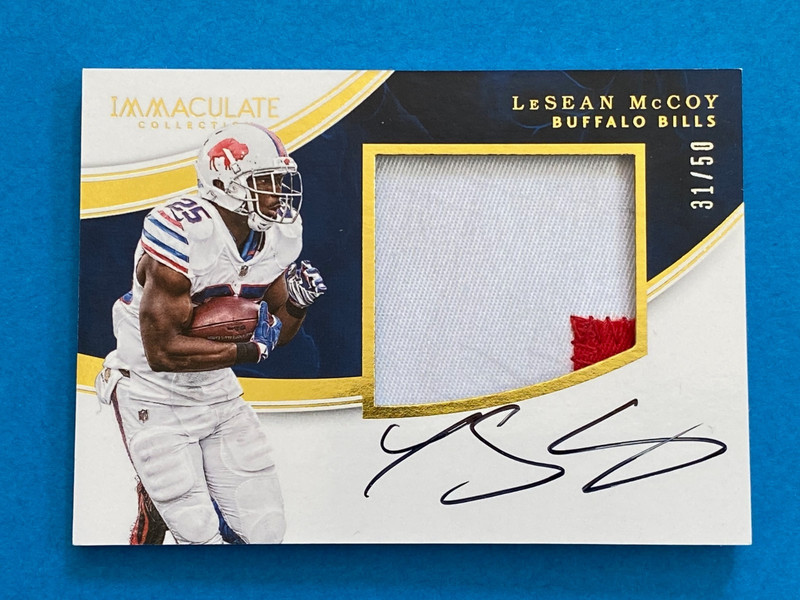 2016 PANINI IMMACULATE COLLECTION LESEAN MCCOY JUMBO PATCH AUTO #31/50